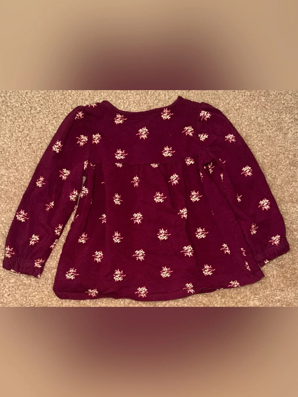 Isaac Mizrahi Burgundy Floral Button-Front Top with Pink Ribbed Leggings